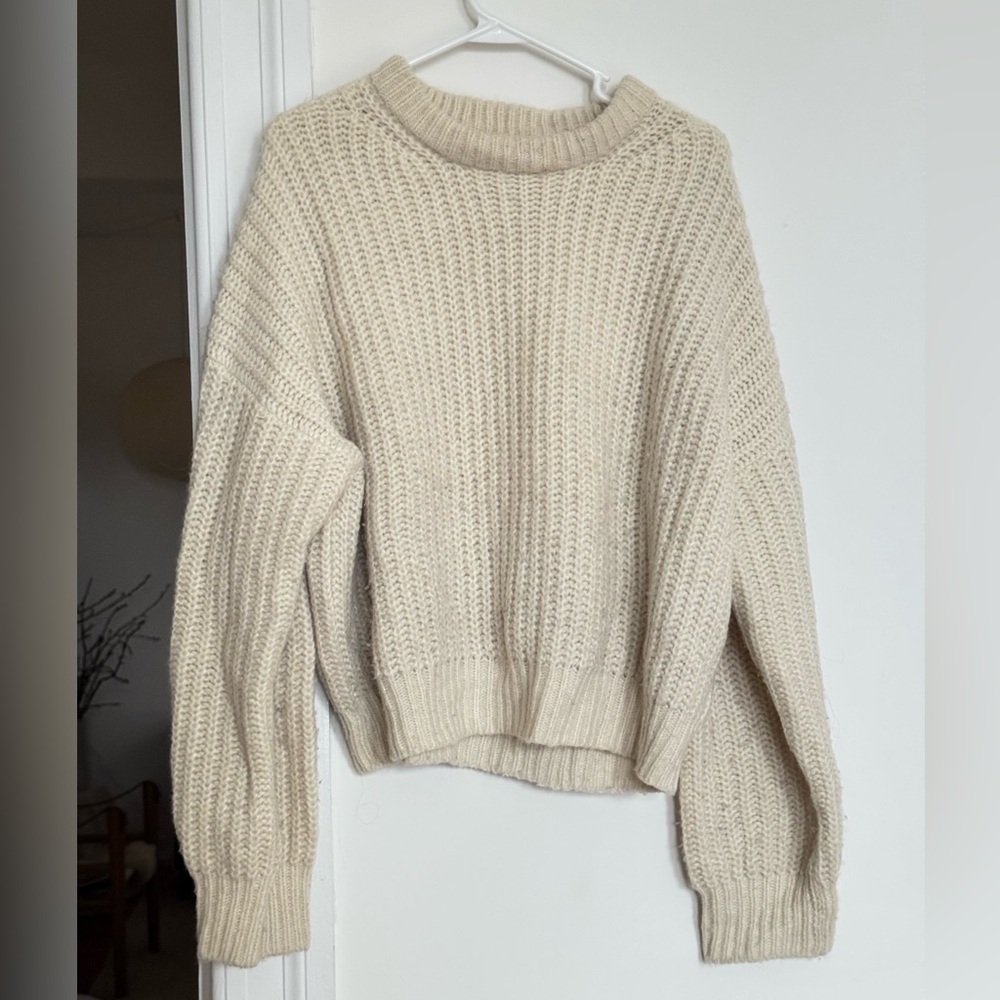 SOLD 🚫 Buck Mason Cream Ribbed Knit Sweater